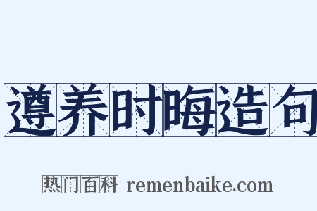 遵养时晦造句是什么意思的图片